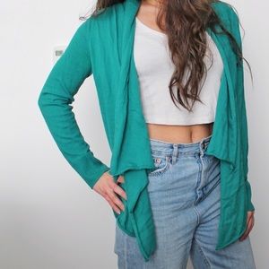 Frenchi Draped Neck Open Cardigan